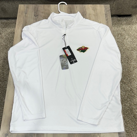 Antigua Other - NHL Wilds Antigua White Quarter-Zip Pullover with Colorful Logo